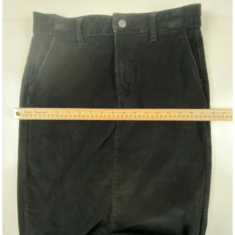 Time & Tru Black Corduroy Midi Skirt Size 4 Dark Academia Goth Romantic Grunge